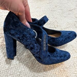 Impo® Blue Velvet Women's Chunky Heels, Size 7